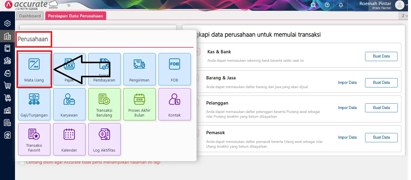membuat akun perkiraan dengan mata uang asing